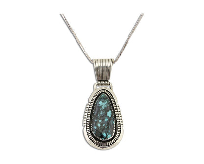 Navajo Necklace 925 Silver Natural Turquoise Artist Signed Mike Begay C.80's