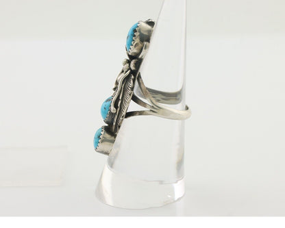 Navajo Ring 925 Silver Sleeping Beauty Turquoise Native American Artist C.80's