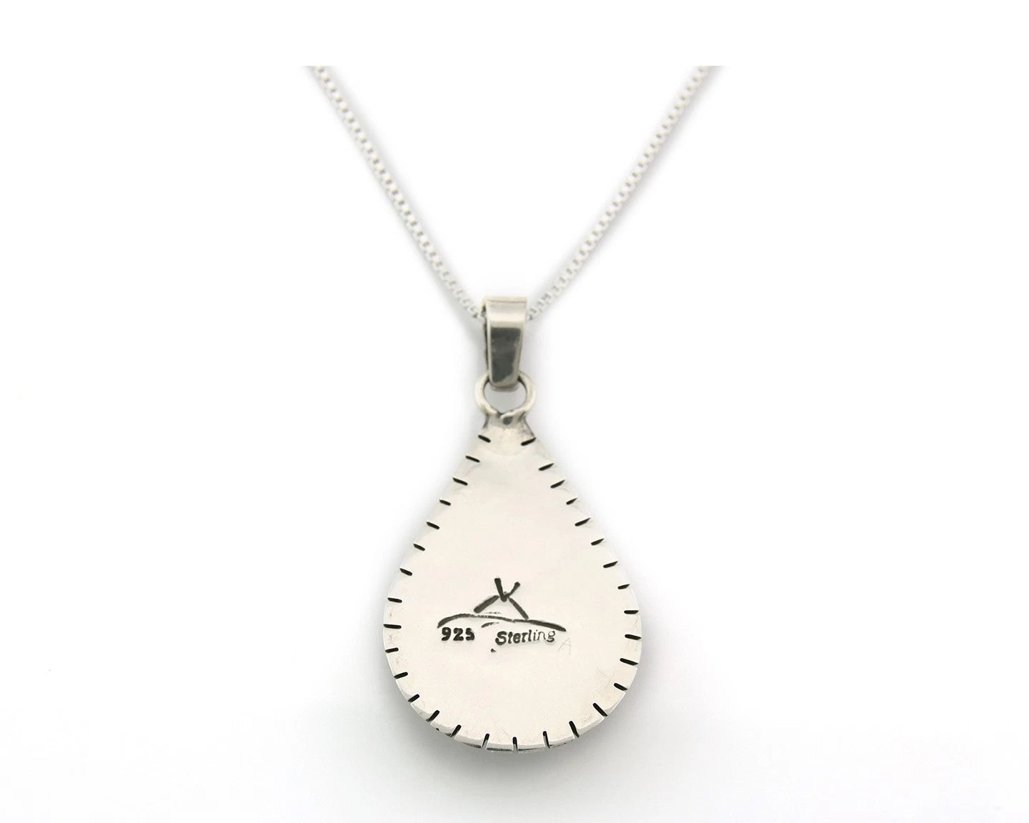 Navajo Necklace Sterling Authentic Gemstone Traditional Signed Teepee