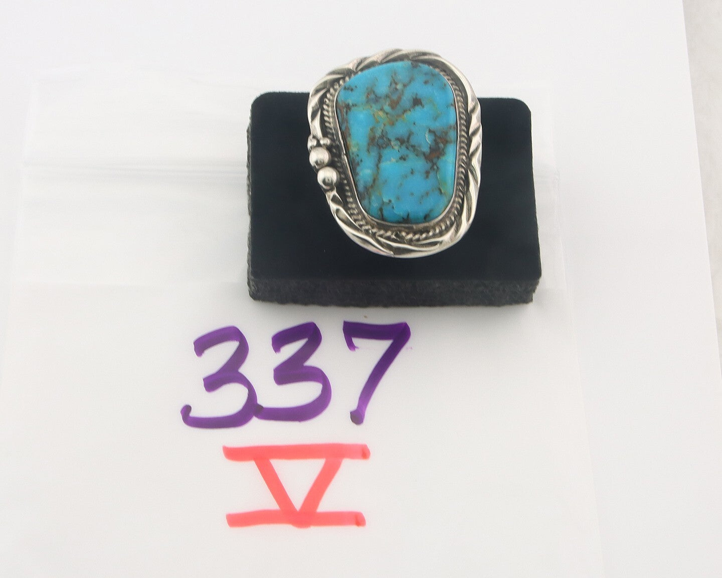 Vintage Navajo Ring 925 Sterling Authentic Turquoise Signed D Zachary Size 12