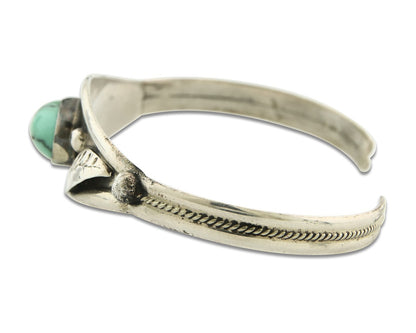 Vintage Navajo Bracelet 925 Silver Turquoise Handmade Signed GC 01 (The Turtle)