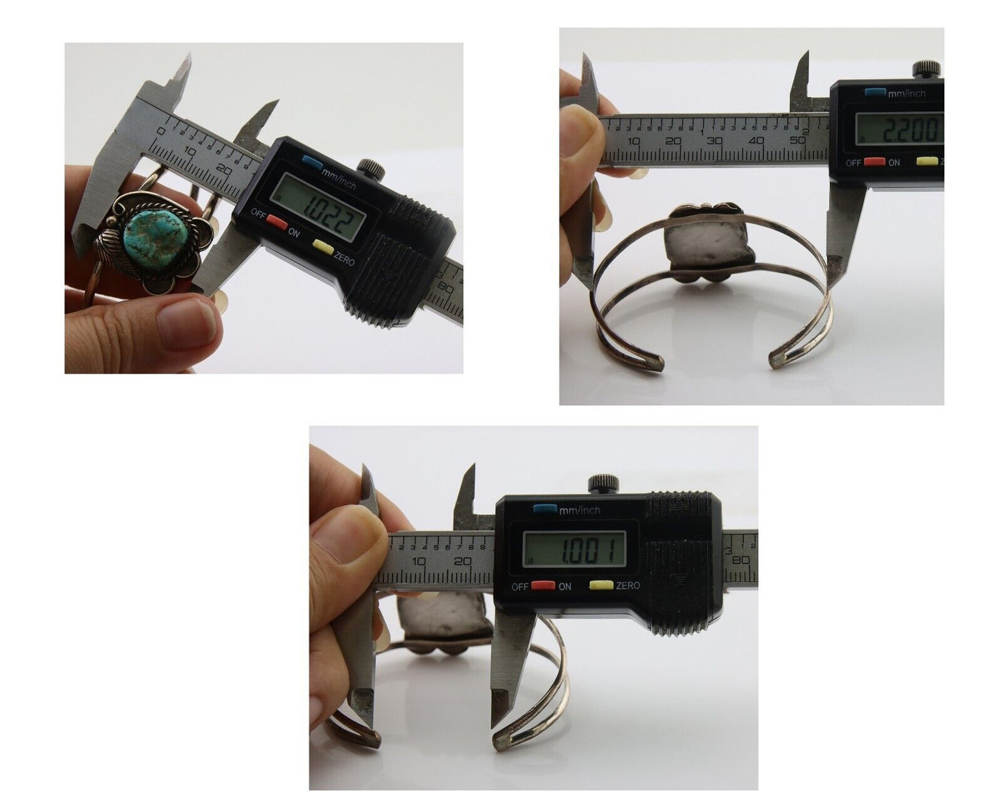 Navajo Bracelet 925 Silver Blue Turquoise Native American Artist C.80's