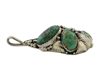 Navajo Pendant 925 Silver Natural Bisbee Turquoise Signed Tom Willeto C.80's