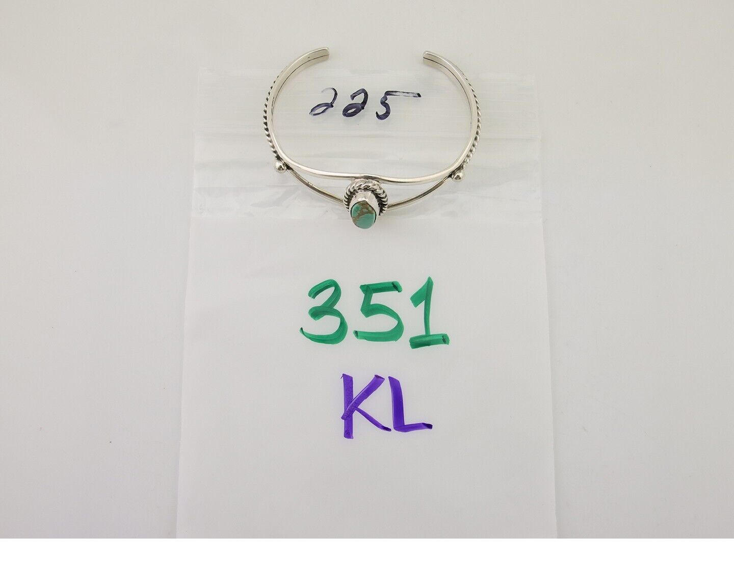 Navajo Bracelet 925 Silver Blue Turquoise Artist Signed Gecko C.80's