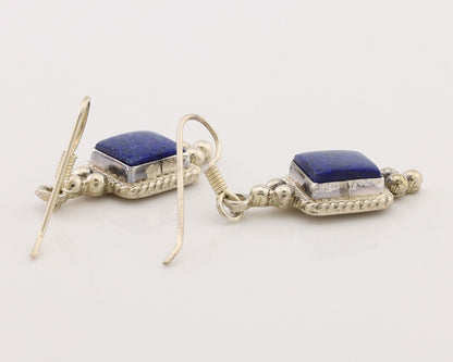 Navajo Earrings 925 Silver Natural Mined Lapis Native American Artist C.80's