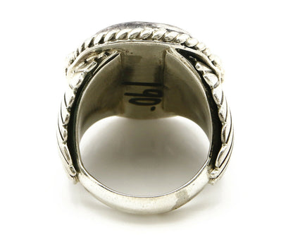 Navajo Ring .925 SOLID Silver Kingman Turquoise Signed Artist Doug Zachary C.80s