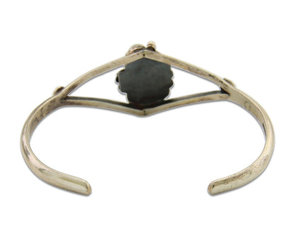 Navajo Bracelet 925 Silver Cuff Turquoise Handmade Native Artist C.80's