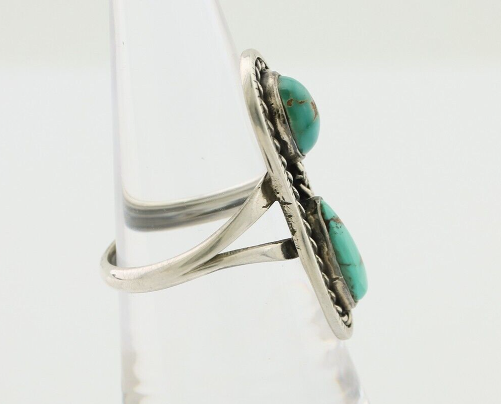 Navajo Handmade Ring 925 Silver Natural Turquoise Native American Artist C.80's
