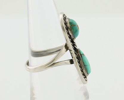 Navajo Handmade Ring 925 Silver Natural Turquoise Native American Artist C.80's