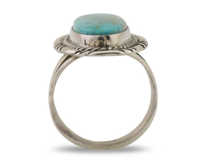 Navajo Ring 925 Silver Natural Blue Turquoise Native American Artist C.80's