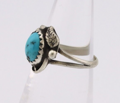 Navajo Ring 925 Silver Sleeping Beauty Turquoise Native American Artist C.80's