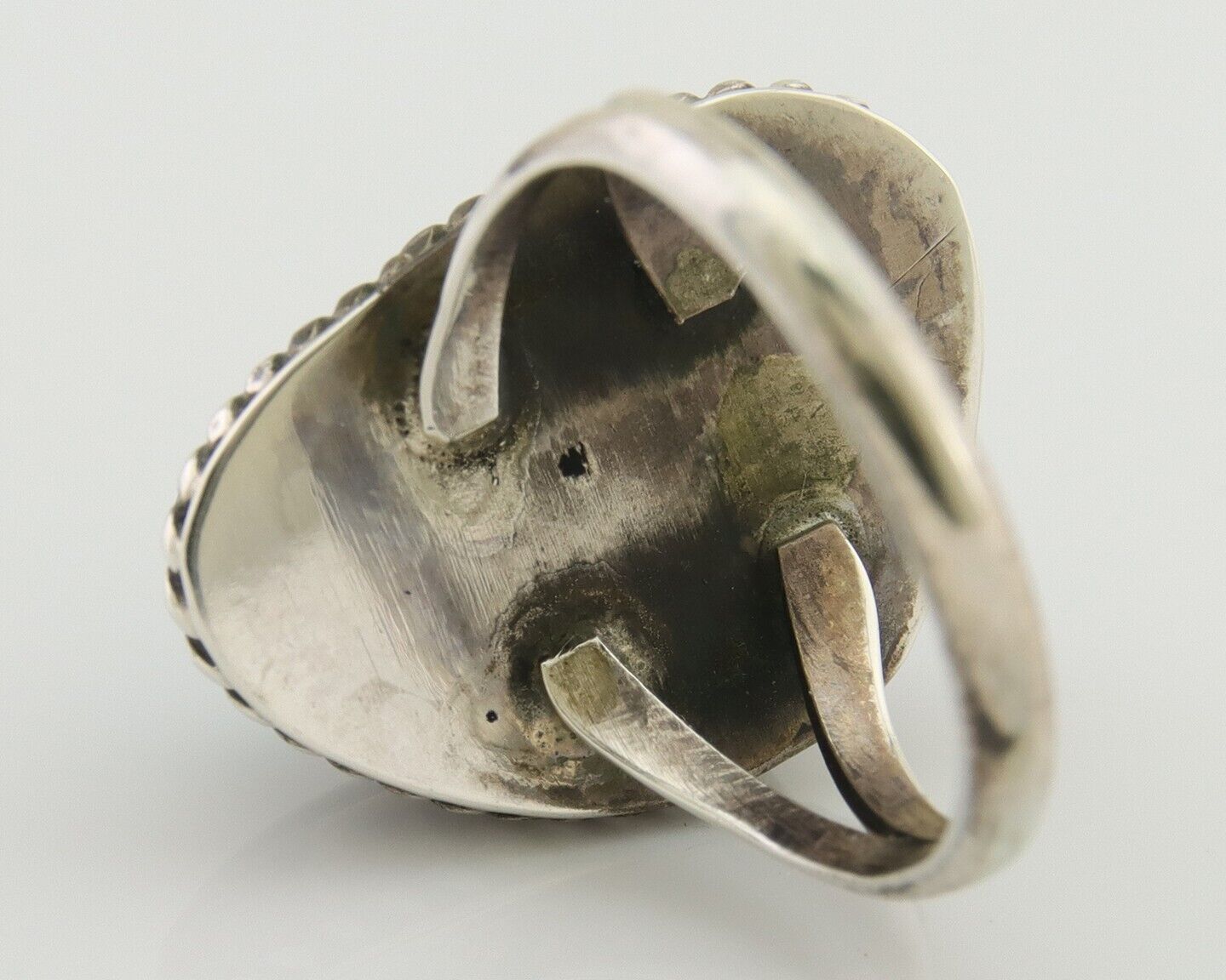 Navajo Ring 925 Silver Natural Blue Turquoise Native American Artist C.80's