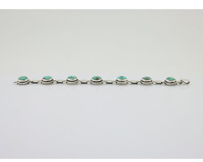 Navajo Bracelet 925 Silver Natural Turquoise Native American Artist C.80's