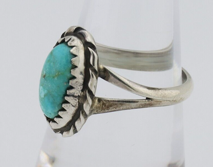 Navajo Ring 925 Silver Kingman Turquoise Native American Artist C.80's