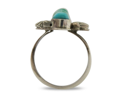 Navajo Ring 925 Silver Natural Blue Turquoise Native American Artist C.80's