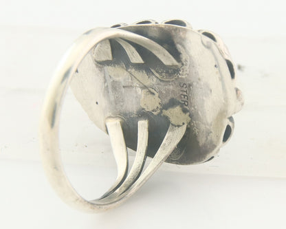 Vintage Navajo Ring 925 Sterling Authentic Spiderweb Turquoise Size 5.5