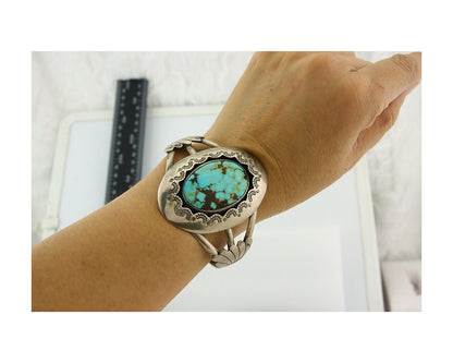 Vintage Navajo Bracelet 925 Silver Turquoise Handmade Authentic Signed M Montoya