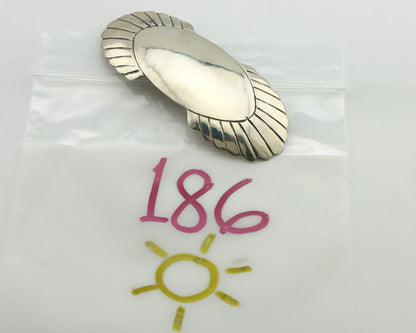 Navajo Hair Clip Barrette .925 Silver Hand Stamped Artist Signed C Montoya C80s