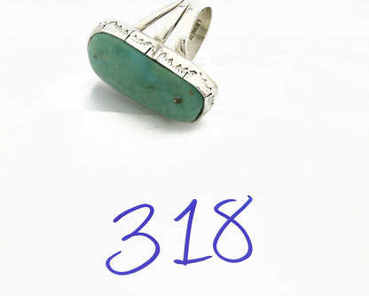 Navajo Signed L. Bennette .925 SOLID Silver Natural Turquoise Ring