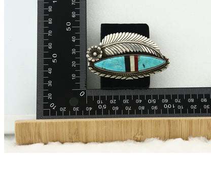 Vintage Navajo Ring 925 Sterling Silver Turquoise Handmade Size 8.75