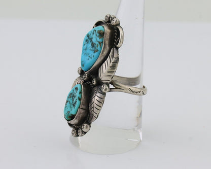 Navajo Handmade Ring 925 Silver Sleeping Beauty Turquoise Size 9.0 C.80's