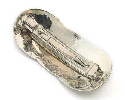 Vintage Navajo Barrette 925 Sterling Silver Hand Stamped Authentic Native Artist