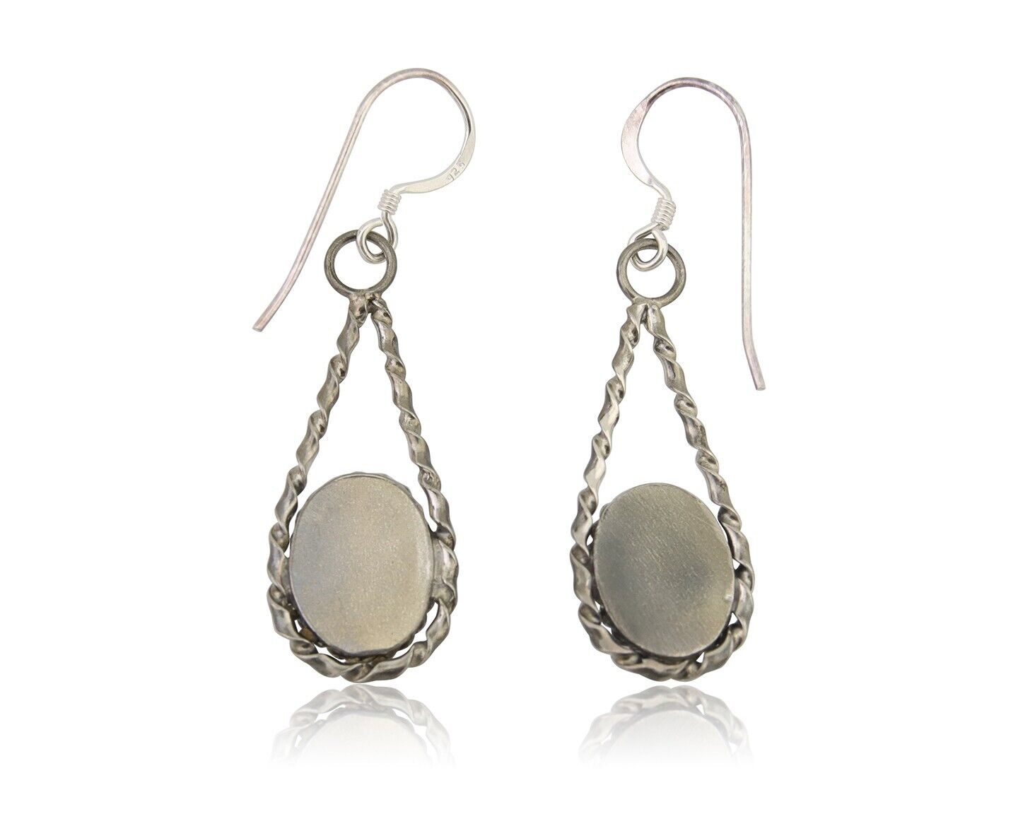 Navajo Dangle Earrings 925 Silver Natural Blue Turquoise Native Artist C.80's