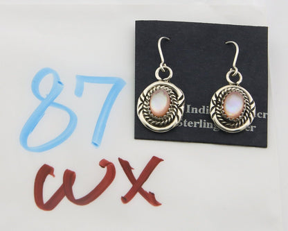 Navajo Earrings 925 Silver Handmade Natural Lapis Artist Signed B.J. Guerro C80s