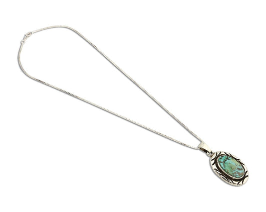 Navajo Necklace 925 Silver Kingman Turquoise Signed C Montoya C.80's