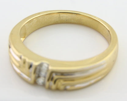 Men 6.0 mm Wide Natural Mined Diamond Band 14k Solid Gold