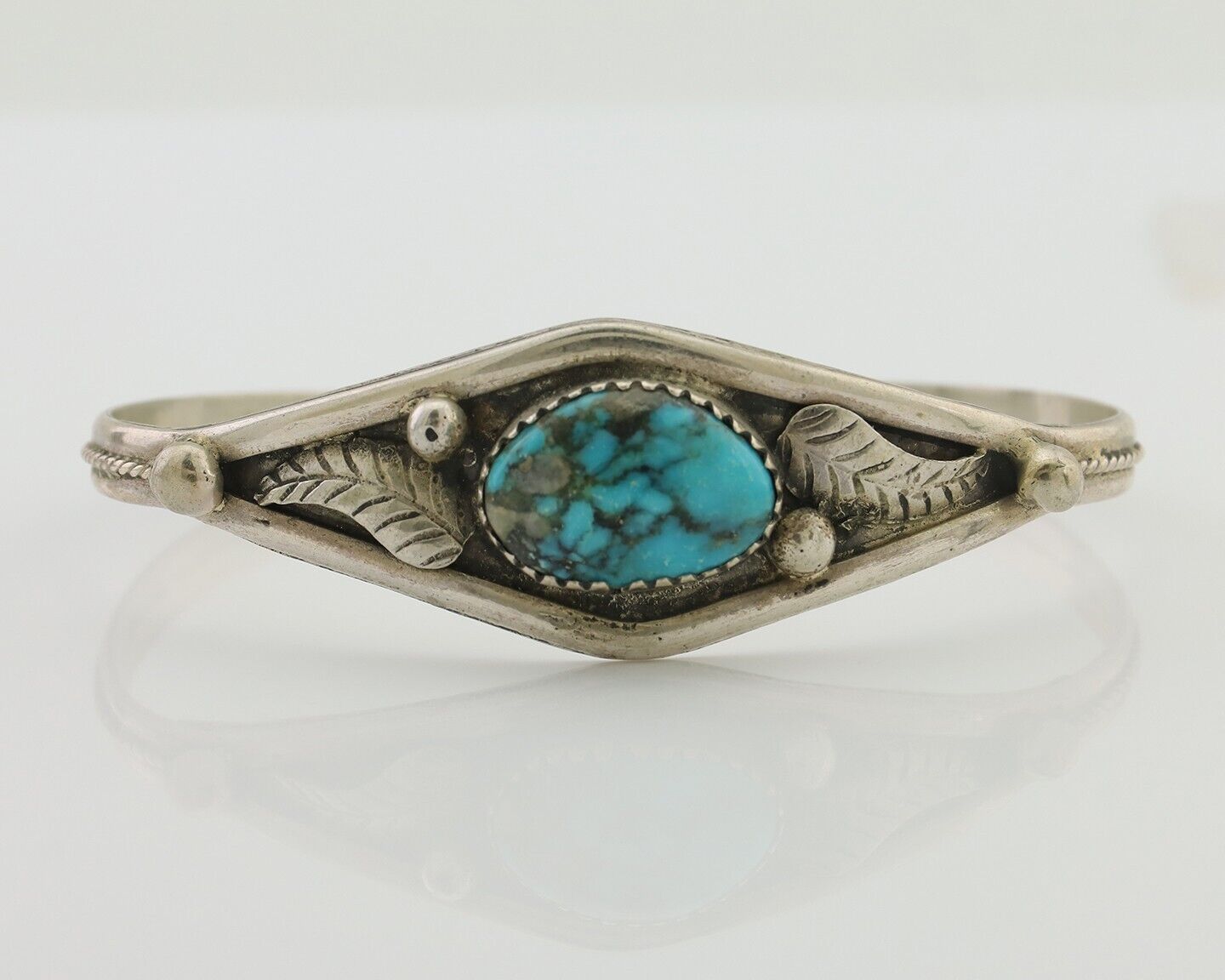 Navajo Handmade Bracelet 925 Silver Arizona Turquoise Native American C.80's
