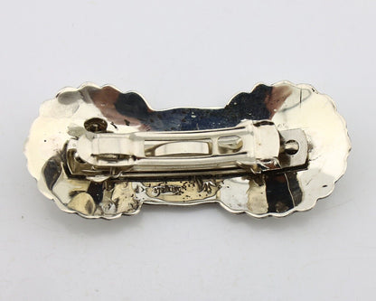 Women's Navajo Hair Clip Hand Stamped 925 Silver Artist Signed C Montoya C.80's