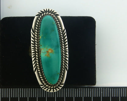 Navajo Ring 925 Sterling Turquoise Handmade Signed USA C.80's Size 9.75