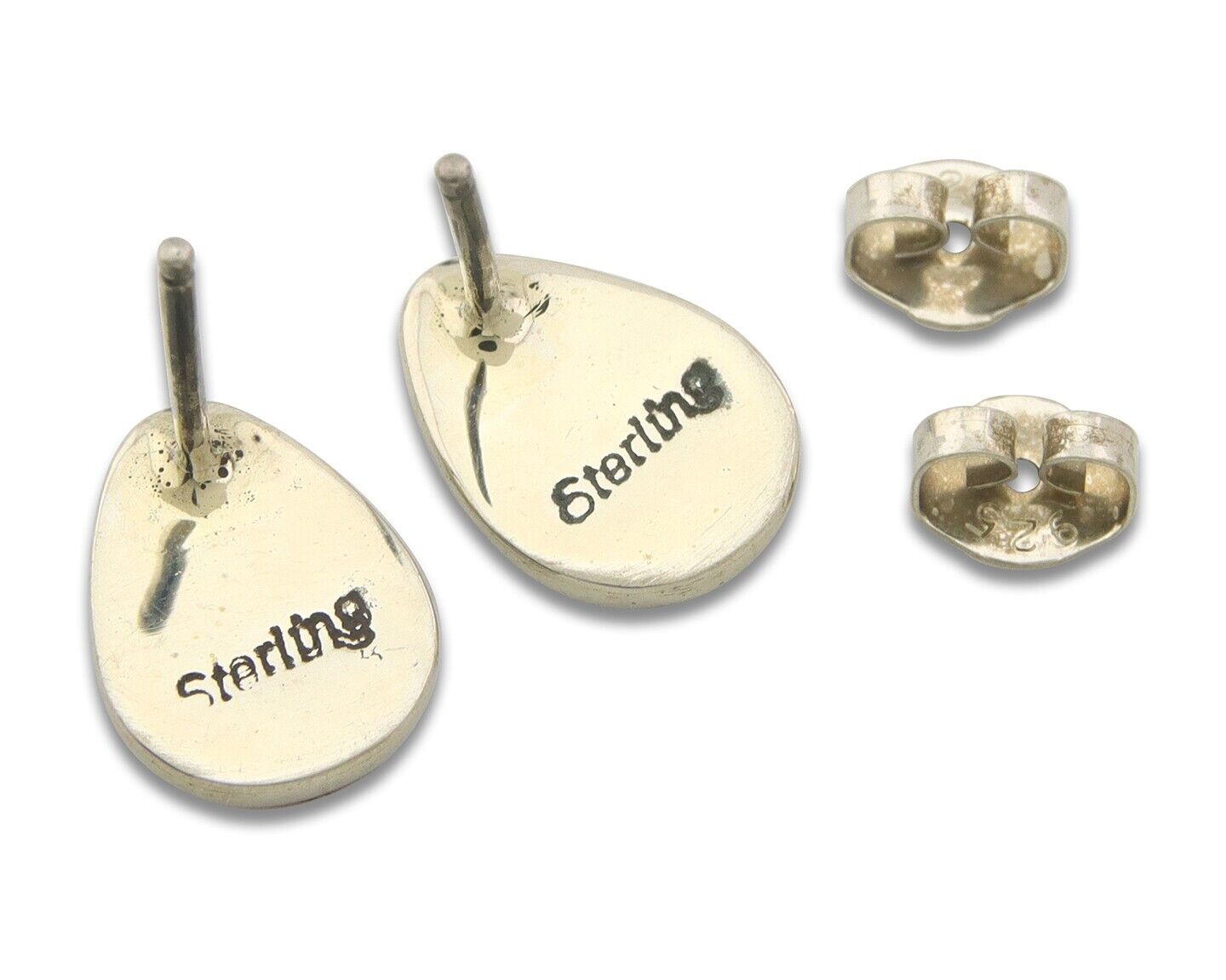 Navajo Earrings 925 Silver Pink Mussel Native American Artist C.80's