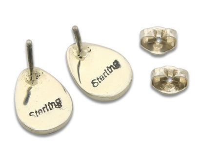 Navajo Earrings 925 Silver Pink Mussel Native American Artist C.80's