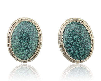 Navajo Earrings 925 Silver Mine 8 Turquoise Native American Artist C.80's