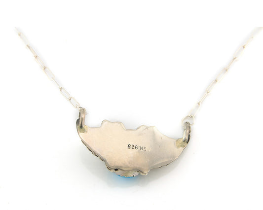 Navajo Necklace Sterling Silver Turquoise Coral Authentic Vintage SN