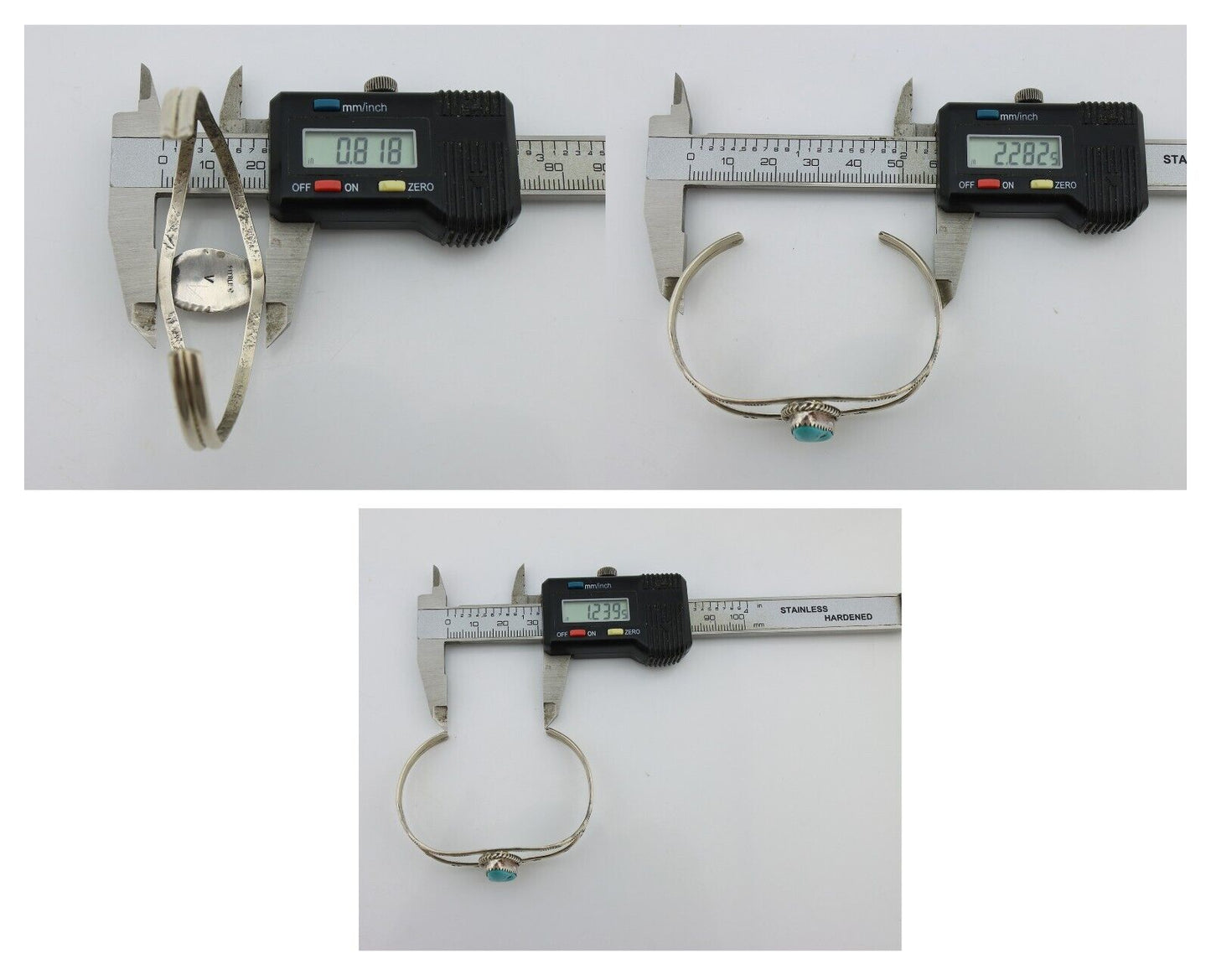 Navajo Bracelet 925 Silver Sleeping Beauty Turquoise Signed Robert Vandover C80s