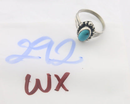 Navajo Ring 925 Sterling Natural Turquoise Native Artist C.80's Size 8.5