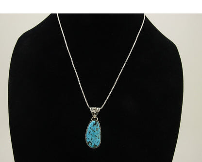 Navajo Necklace 925 Silver Blue Diamond Turquoise Artist Native American C.80's