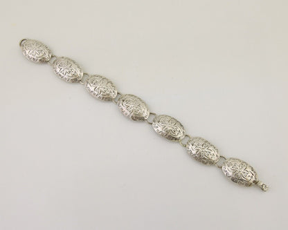 Navajo Hamdmade Concho Bracelet 925 Silver Native Artist Signed C Montoya C.80's