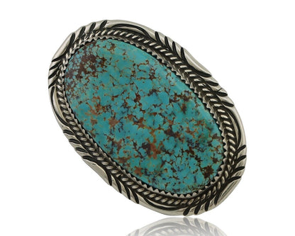 Navajo Pin Pendant 925 Silver Natural Spiderweb Turquoise Signed S C.80's