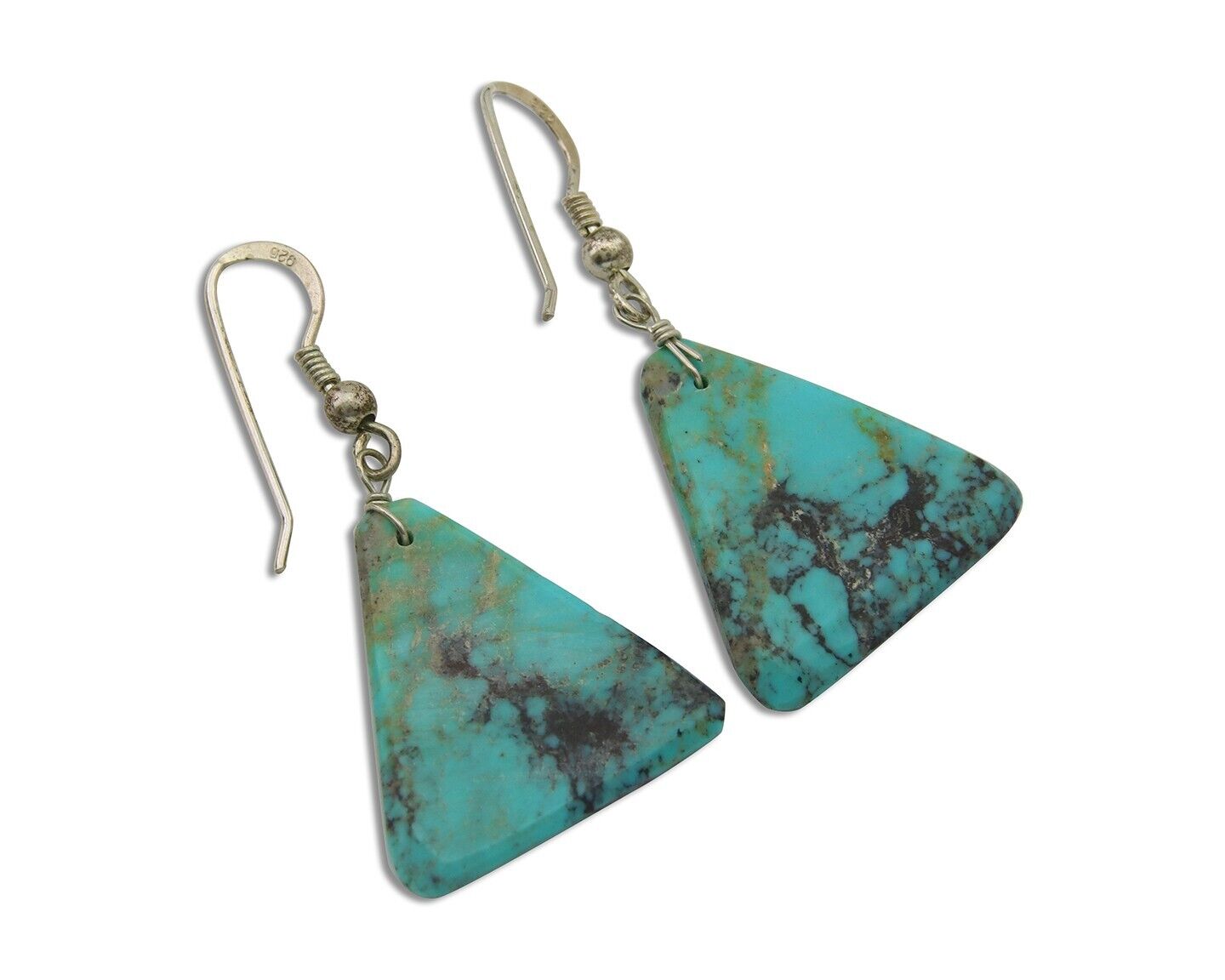 Santo Domingo Earrings 925 Silver Natural Turquoise Native Artist C.80's