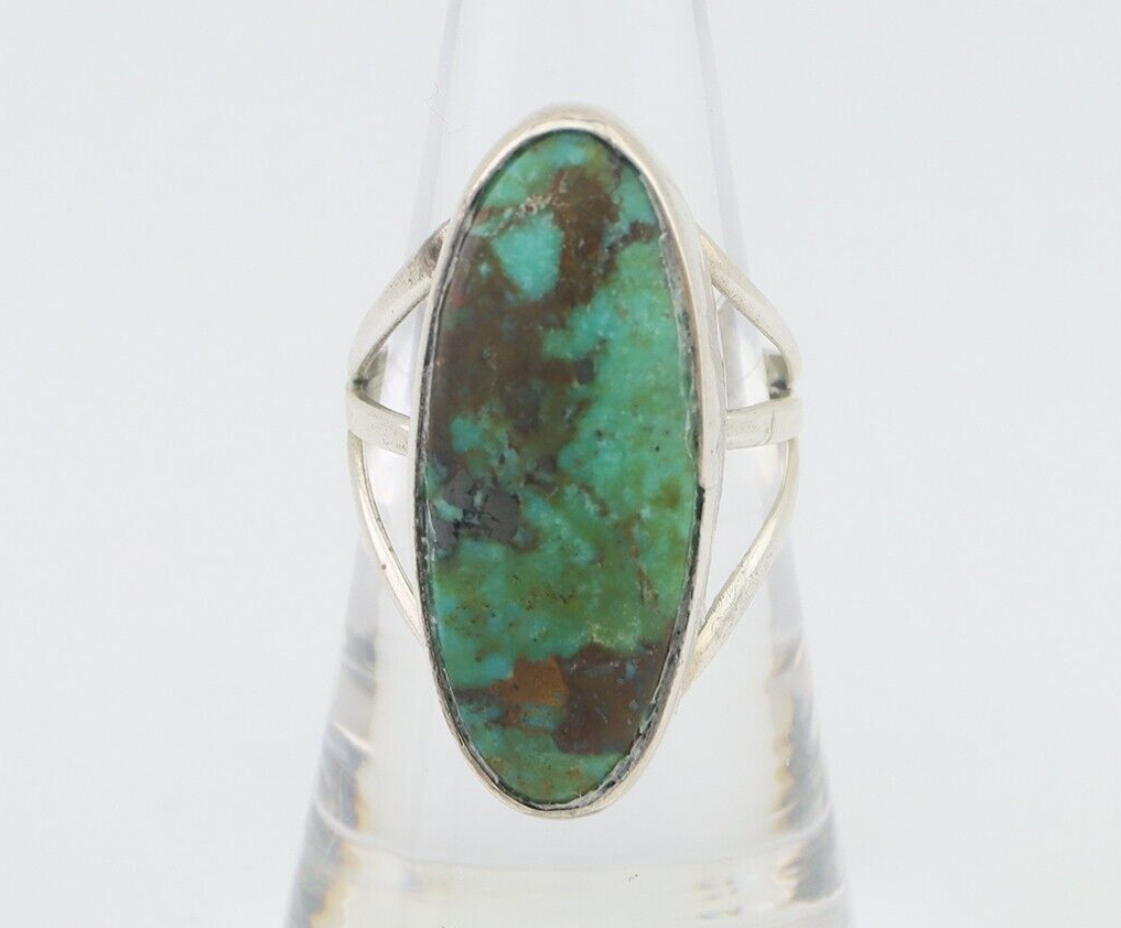 Navajo Ring 925 Silver Natural Blue Gem Turquoise Native American Artist C.80's