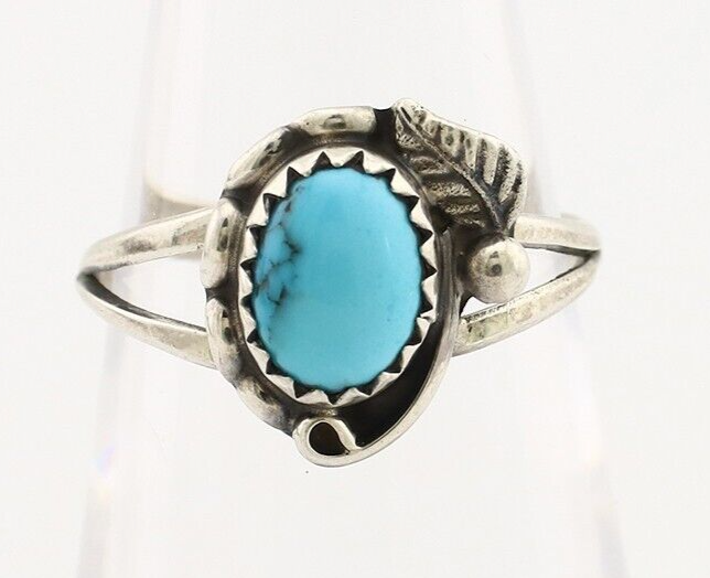 Navajo Ring 925 Silver Turquoise Artist Signed SkyStone Creations C.80's