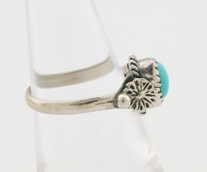 Navajo Ring 925 Silver Kingman Turquoise Native American Artist Made In 1985