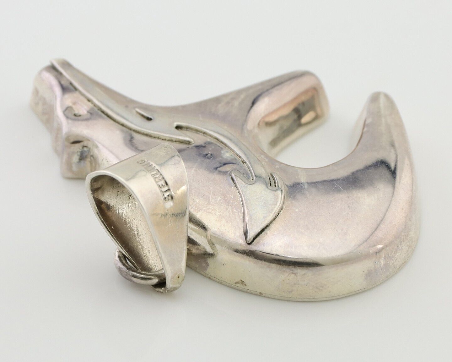 Navajo Spirit Bear Pendant 925 Sterling Silver Native C C.80's