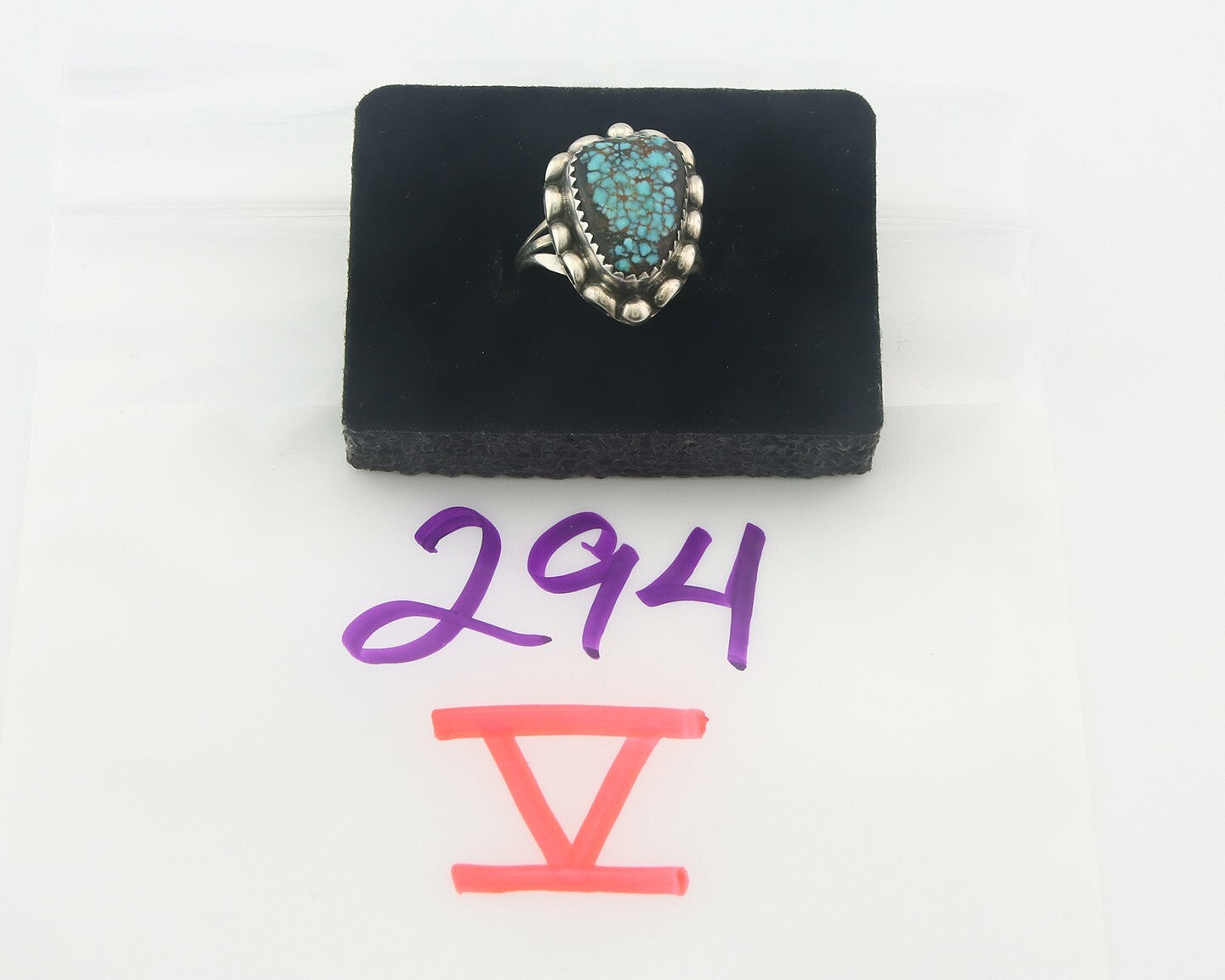 Vintage Navajo Ring 925 Sterling Authentic Spiderweb Turquoise Size 5.5