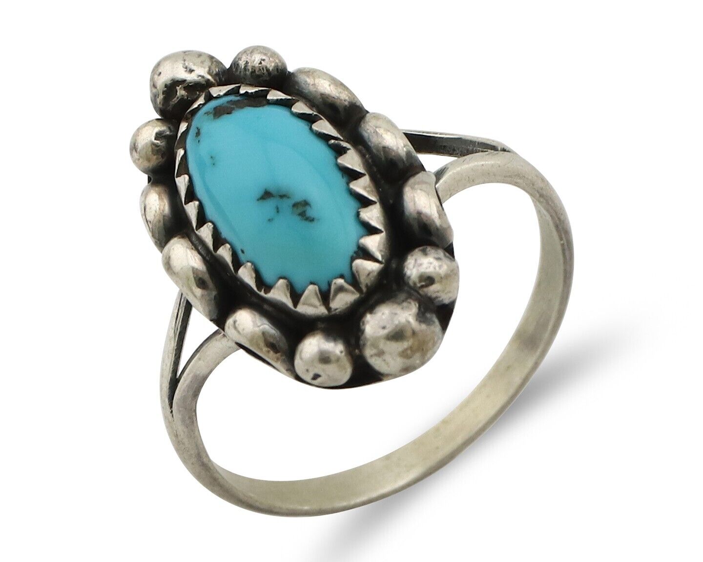 Navajo Ring 925 Silver Turquoise Artist Signed SkyStone Creations C.80's