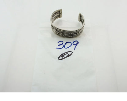 Navajo Cuff Bracelet 925 Sterling Silver Vintage Handmade Signed TAHE